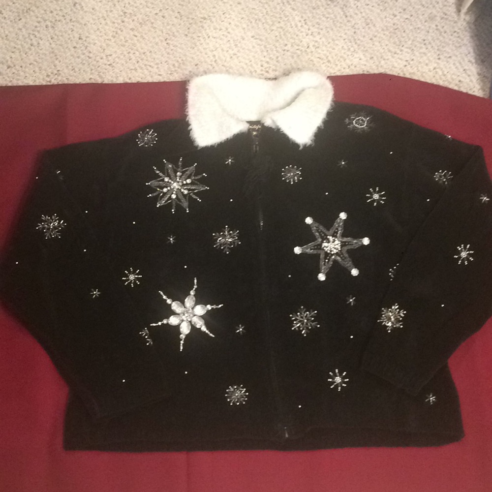 Christopher Radko Christmas holiday beaded sweater